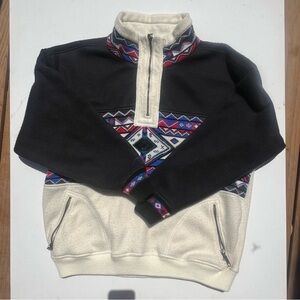 Bolo Spirit vintage 1/4 zip geo print fleece sweater